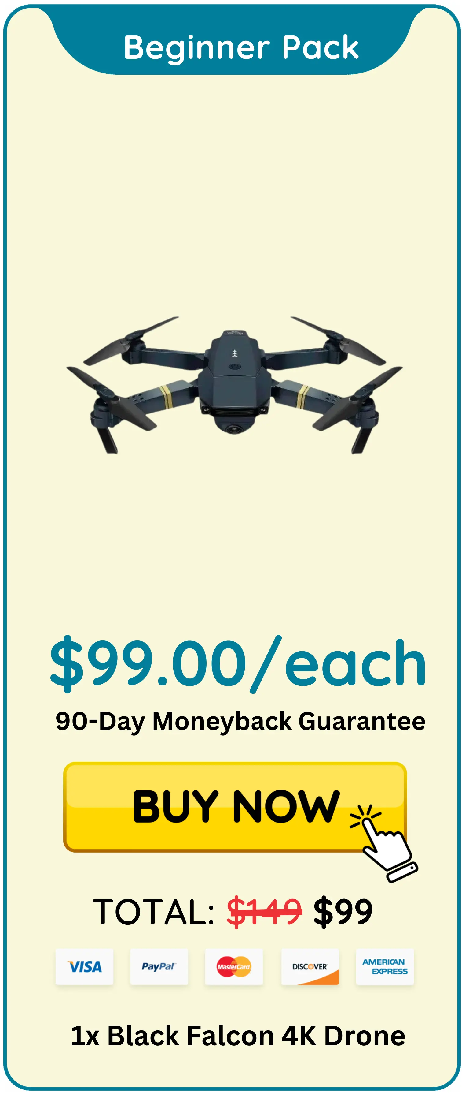 Black falcon 4k drone package 1